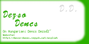 dezso dencs business card